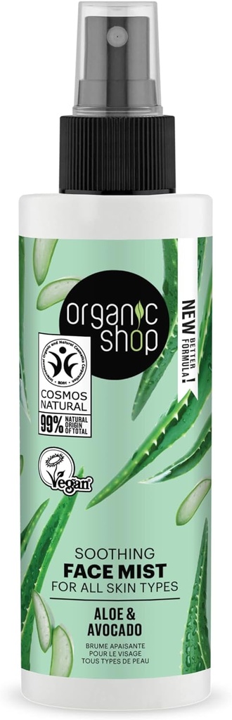 Organic Shop Soothing Face Mist For All Skin Types Avocado And Aloe (150ml)