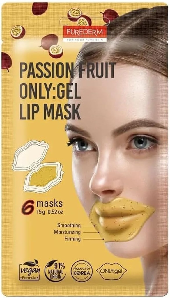 Purederm Passion Fruit Lip Gel Mask 15 G (pack Of 6)