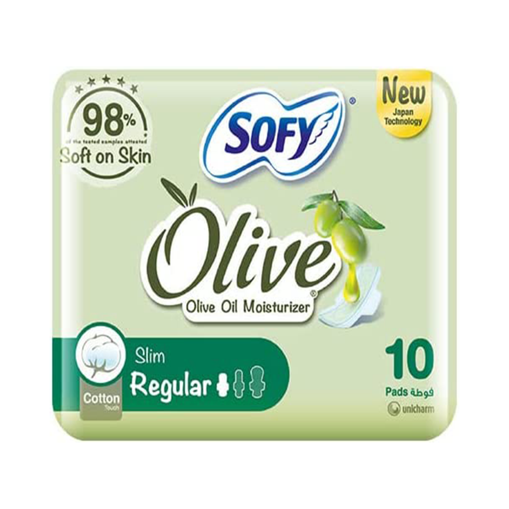 Sofy Olive, Slim, Regular 23 Cm, Sanitary Pads With Wings, 10 Pads