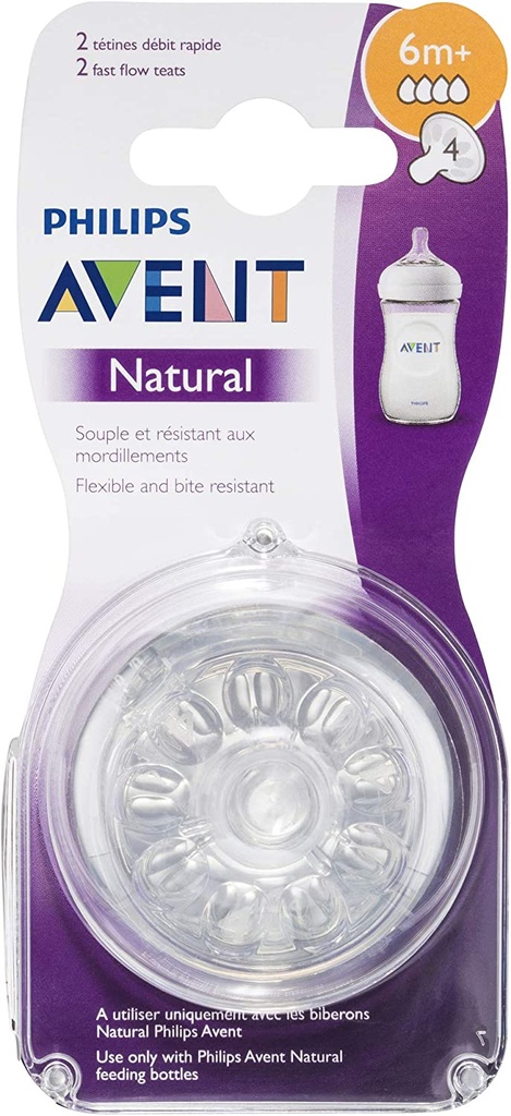 Philips Avent Natural 2.0 Feeding Teats 6 M X2