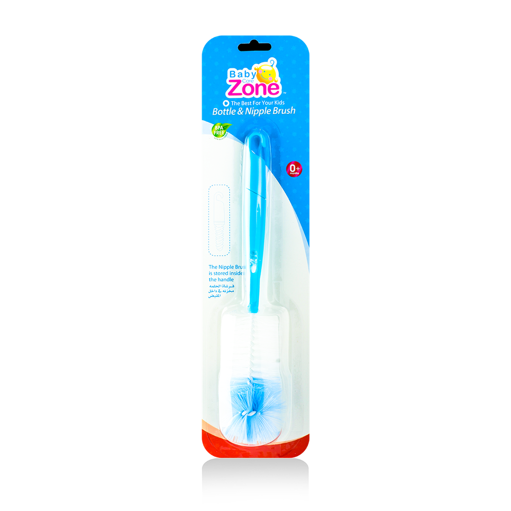 Baby Zone nursing cleaning brush and nipple brush inside the handle