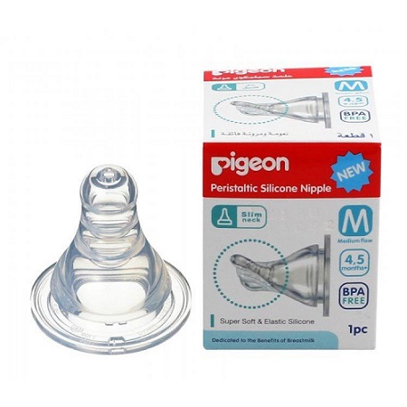 Pigeon Silicon Nipple Slim Neck Med 1pc Box 17347