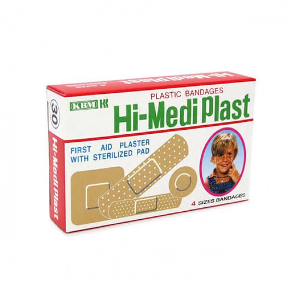 Hi Medi Plast wound patch, 30 tablets, various shapes and sizes