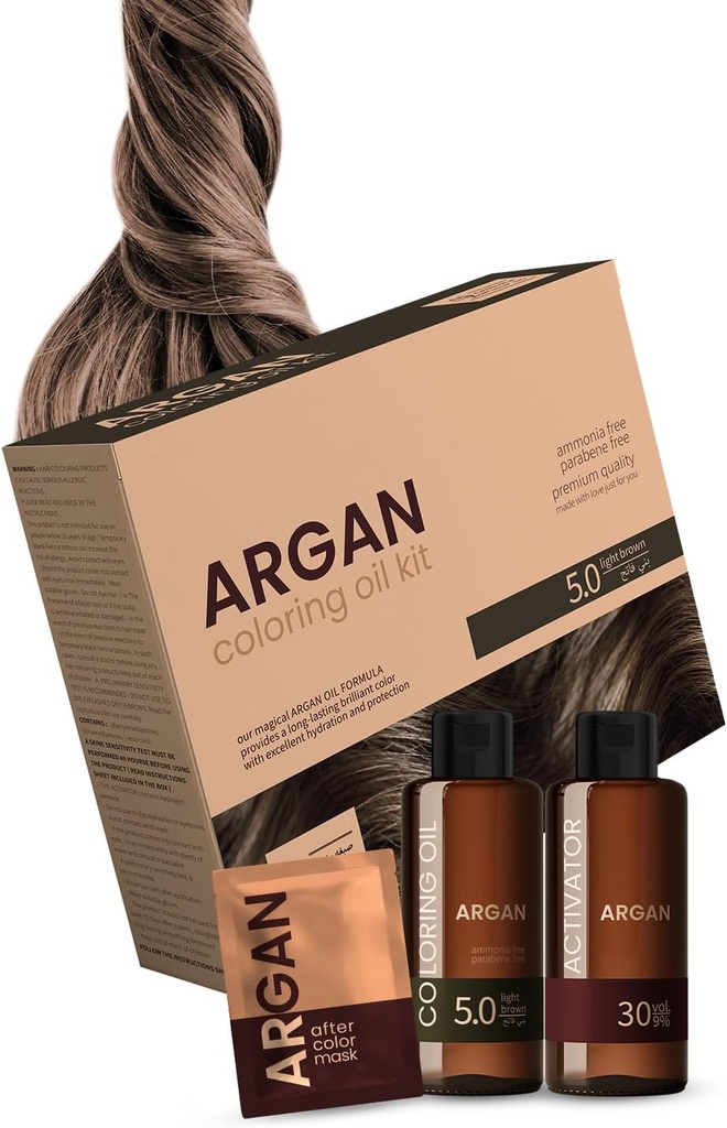 Argan Coloring Oil Kit Light Brown 5.0 - 75ml
