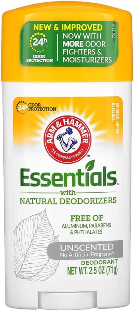 Arm & Hammer Essentials Natural Unscented Deodorant -2.5 Oz, 3 Pk By Arm & Hammer