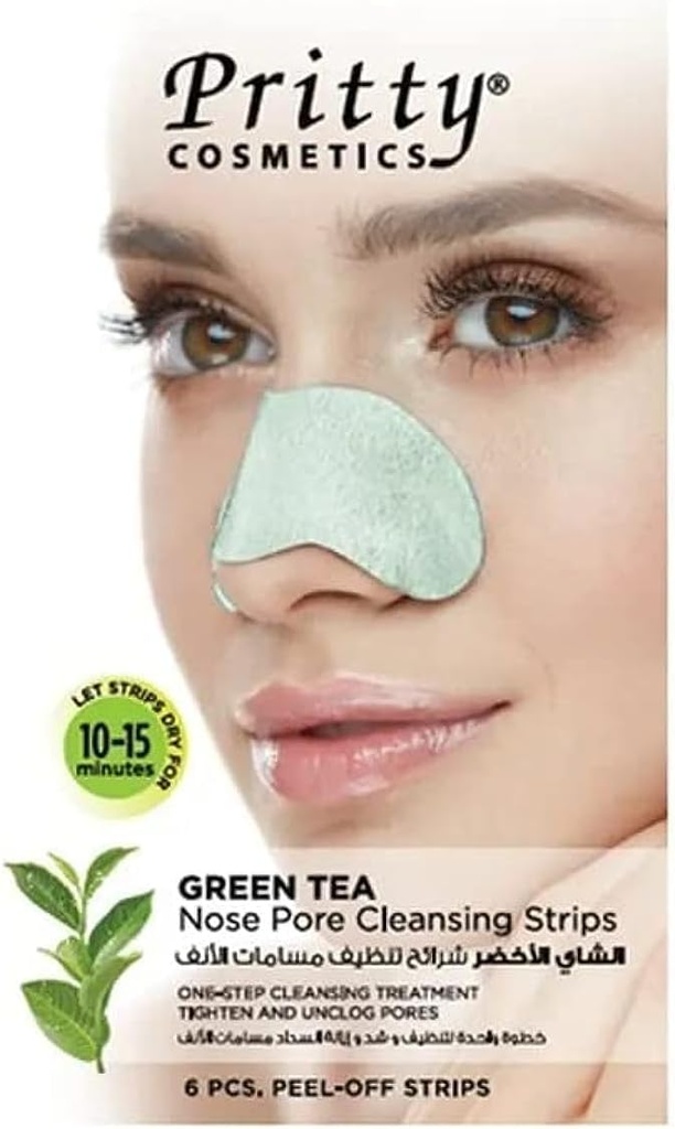 Pritty Green Tea Nose Pore Strips 6 Pieces, Green