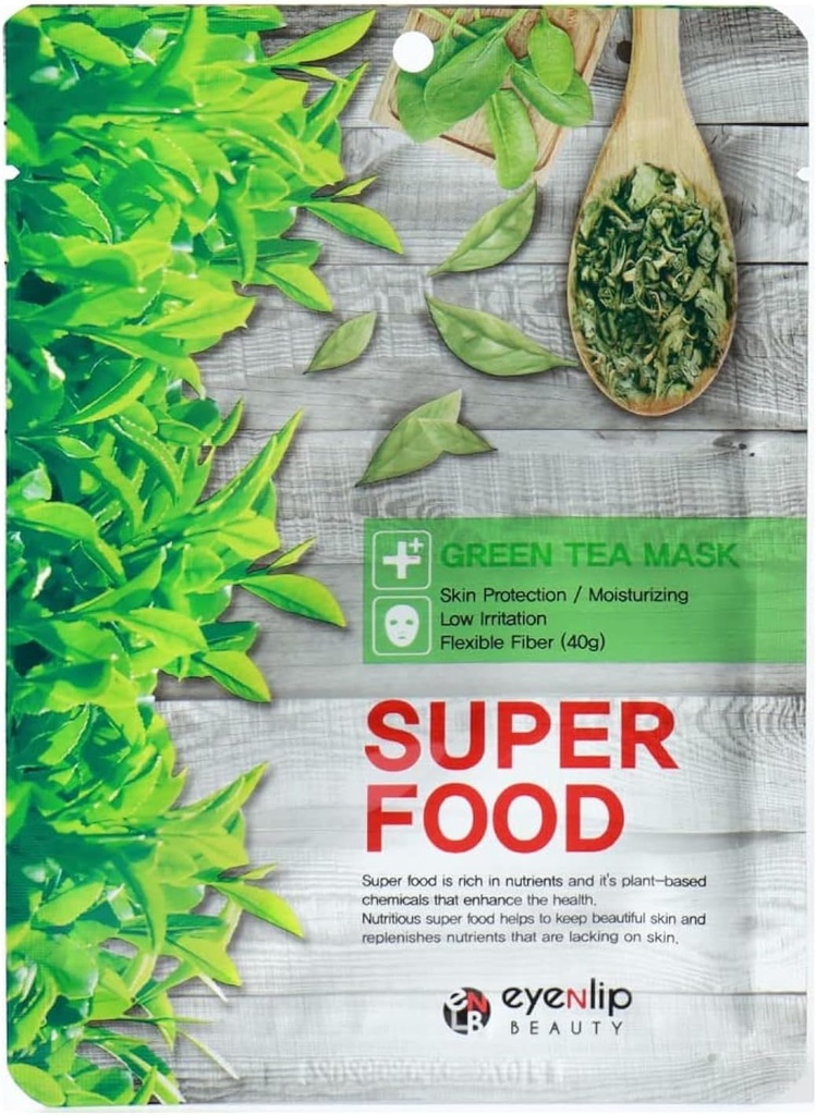 Eyenlip Super Food Green Tea Sheet Mask 23 Ml - 1 Sheet