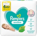 Pampers Sensitive Fragrance-free Baby Wipes, 4 X 52each