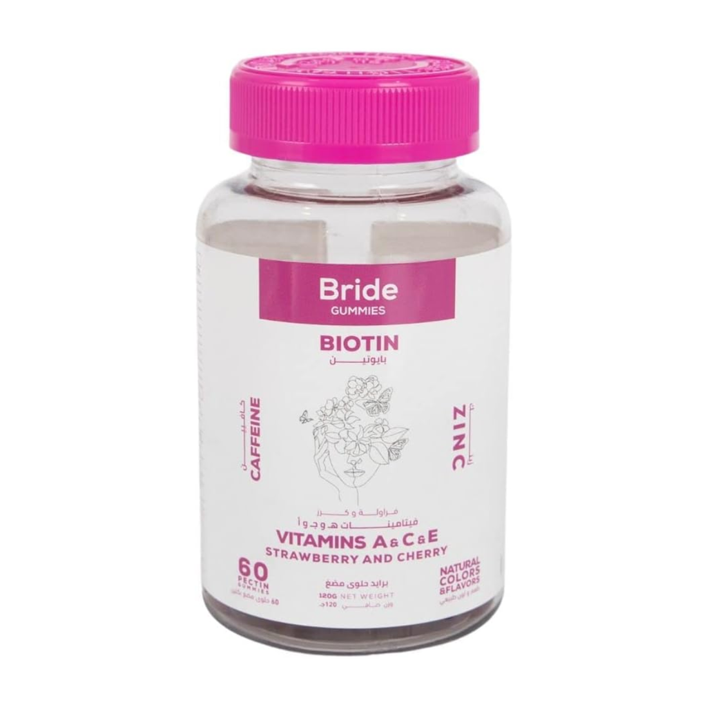 Pride Biotin Candy Vitamins + Biotin & Zinc 60h Cherry & Strawberry Flavor