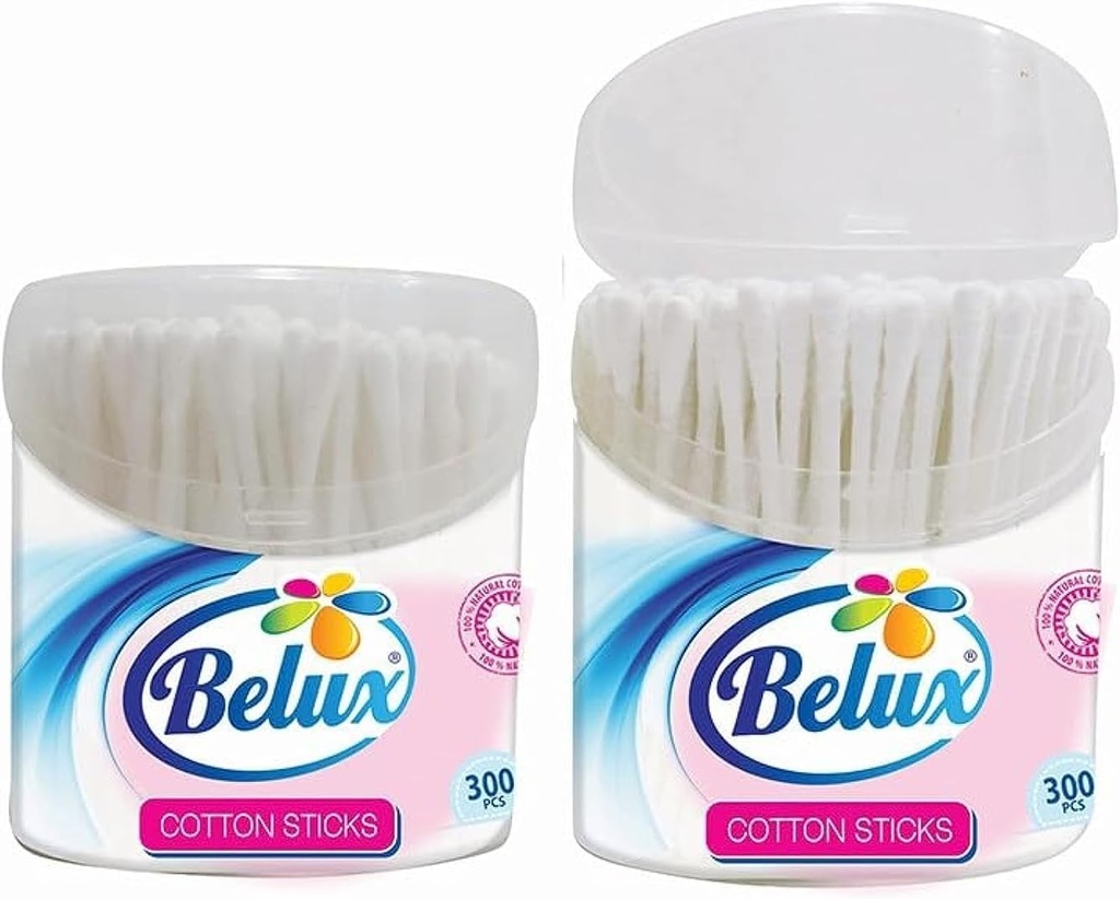 Belux Cotton Buds 300-pieces, 2-pack