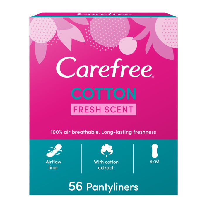 Carefree Cotton Fresh Scent Panty Liners 56pcs