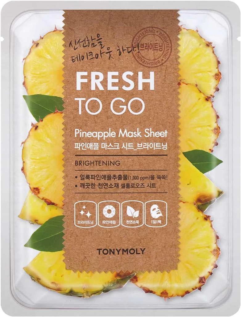 Tonymoly Fresh To Go Pineapple Mask, 2-piece, 20g