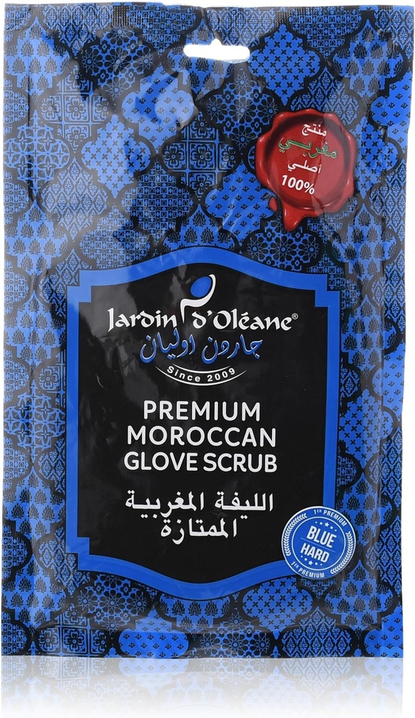 Jardin D Oleane Moroccan Glove Scrub - Blue