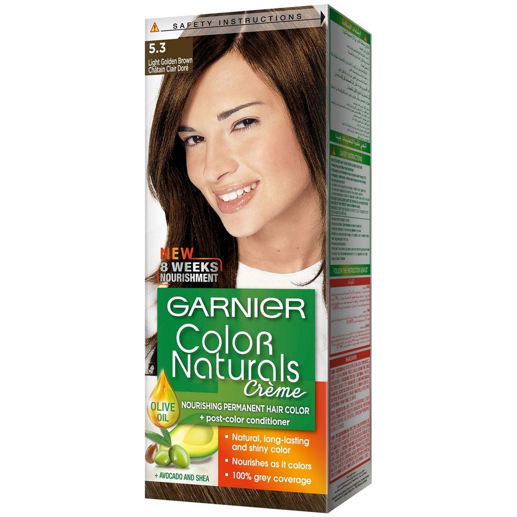 Garnier Color Naturals Nourishing Cream Hair Dye 5.3 Light Golden Brown