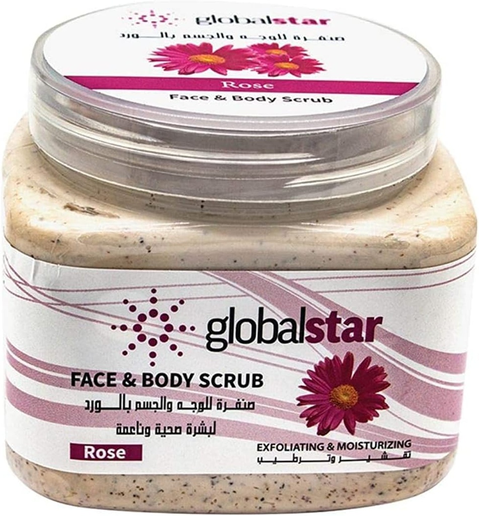 Global Star Rose Face And Body Scrub, 500 Ml, Multicolour