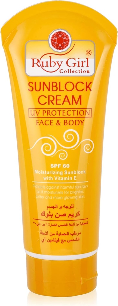 Ruby Girl Sun Block Cream 170 Ml Uv Protection With Vitamin E