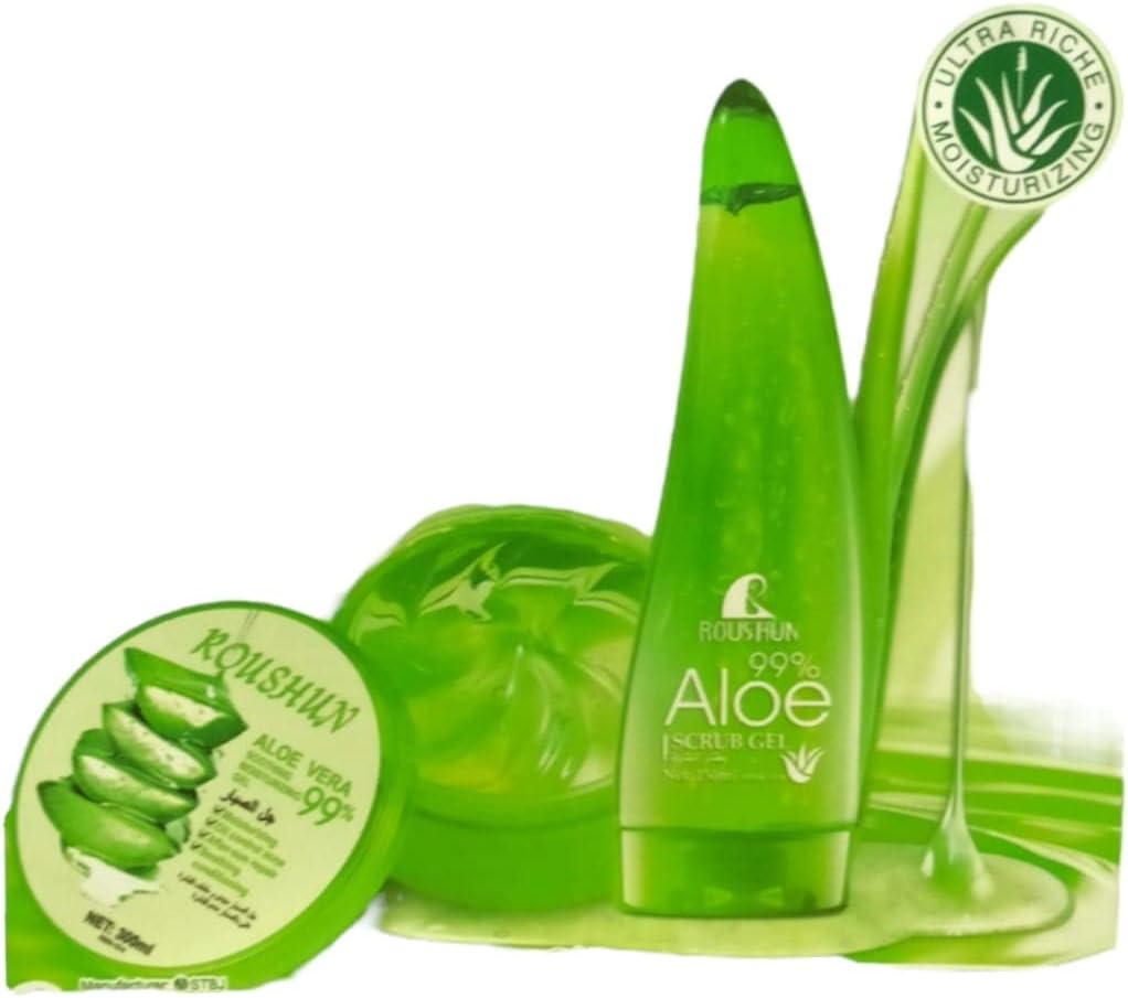 Roushon Aloe Vera Gel And Scrub Set