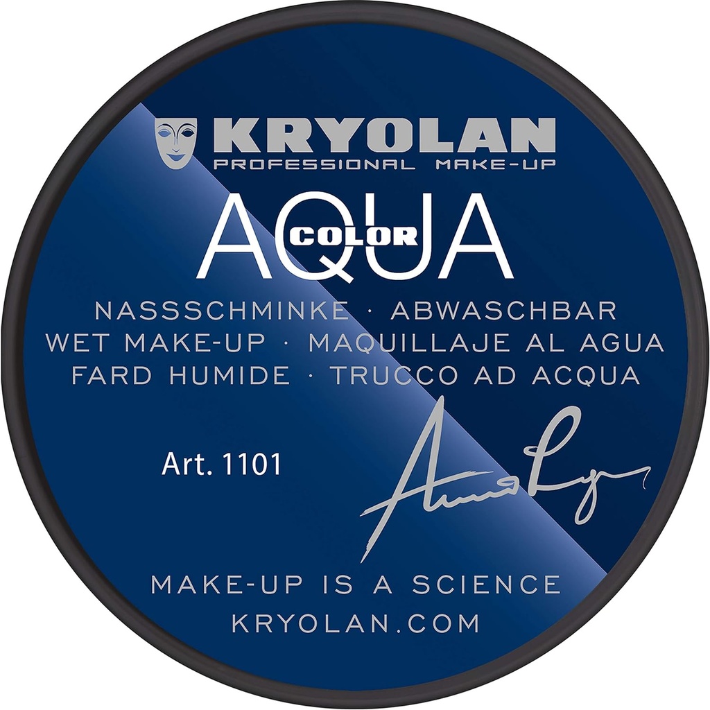 Kryolan Aquacolor Wet Makeup Cream, 8 Ml - 071 Black