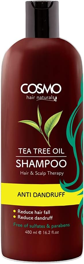 Cosmo Hair Naturals Tree Tea All Hair Shampoo 480ml, Anti Dandruff, Reduce Hair Fall, Hair & Scalp Therapy