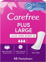 Carefree Panty Liners, Plus Large, Aloe, Pack Of 48