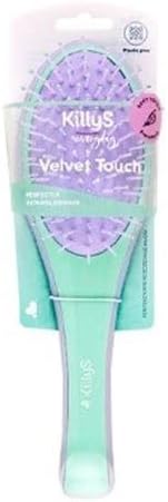 Killys Velvet Touch Hair Brush, Purple/mint