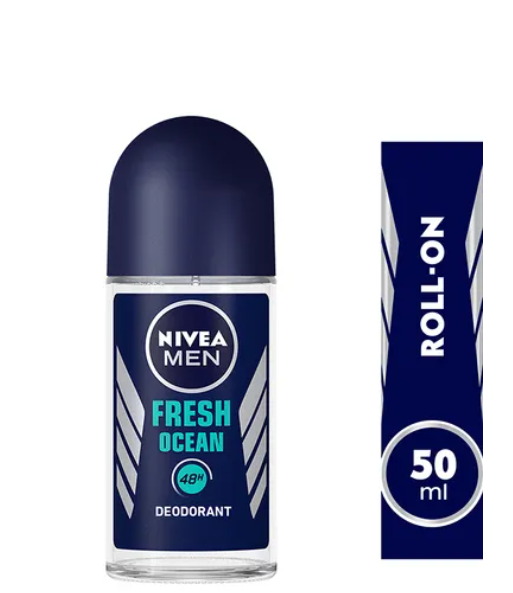 Nivea Men Deodorant Roll-on For Men Fresh Ocean Aqua Scent 50ml