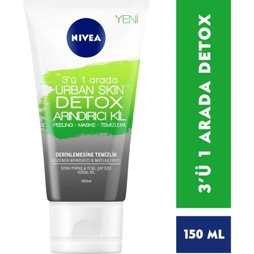 Nivea Face Wash Scrub Mask 3in1 Urban Skin Claywash Matify & Pore Clean 150ml
