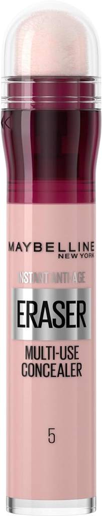 Maybelline Instant Anti Age Eraser Eye Concealer, Dark Circles And Blemish Concealer, Ultra Blendable Formula, 05 Brightener