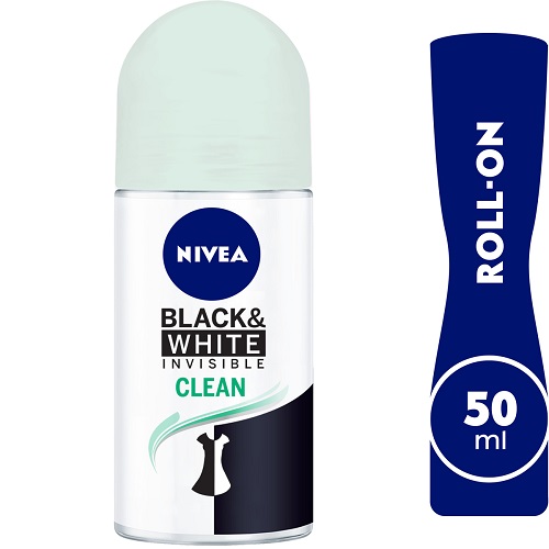 Nivea Black And White Invisible Clean Antiperspirant For Women Roll-on 50 ml
