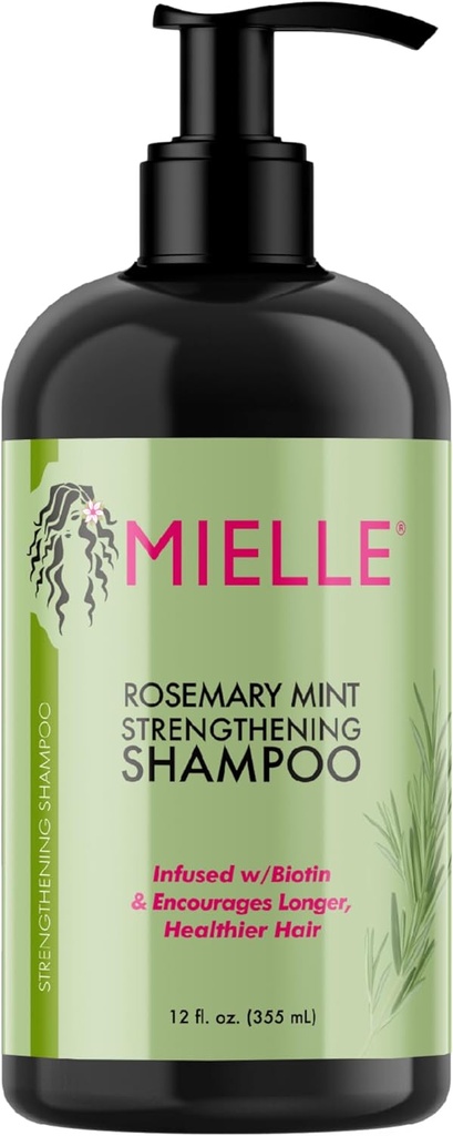 Mielle Organic Rosemary Peppermint Strengthening Shampoo, Sulfate & Paraben Free, 12 Ounce