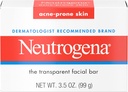Neutrogena Facial Cleansing Bar Treatment For Acne-prone Skin, Non-medicated & Glycerin-rich Hypoallergenic Formula With No Detergents Or Dyes, 3.5 Oz