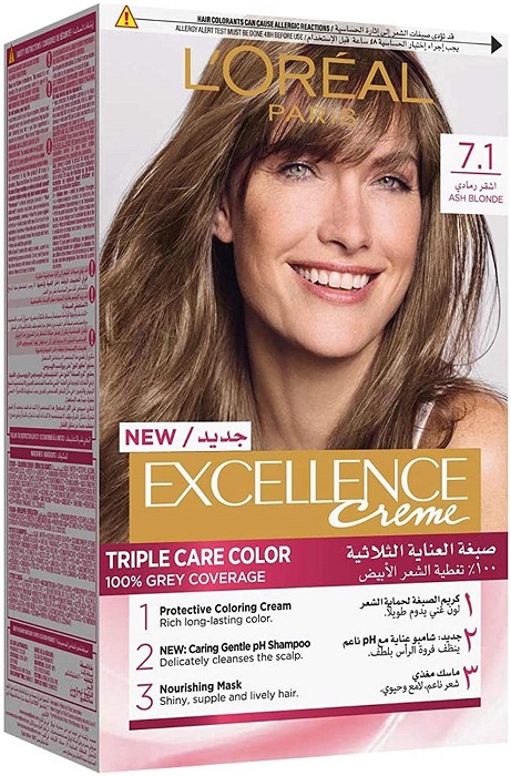 L'oreal Paris Excellence Creme  7.1 Ash Blonde Blonde Cendre  100gm