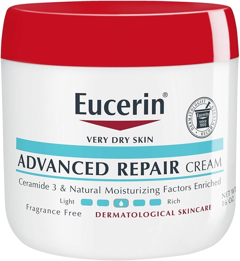 Eucerin Advanced Repair Body Cream, Fragrance Free Body Cream For Dry Skin, 454 gm Jar