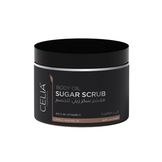 Celia Body Oil Sugar Scrub With Coffee & Almond Oil - 400gm