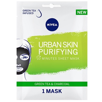 Nivea Face Sheet Mask Puryfying Urban Skin With Green Tea & Charcoal 1 Mask
