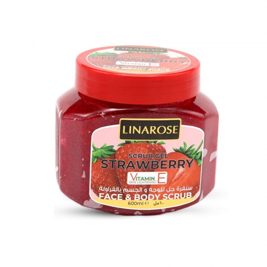 LinaRose Face & Body Scrub Gel - Strawberry - 600 ml