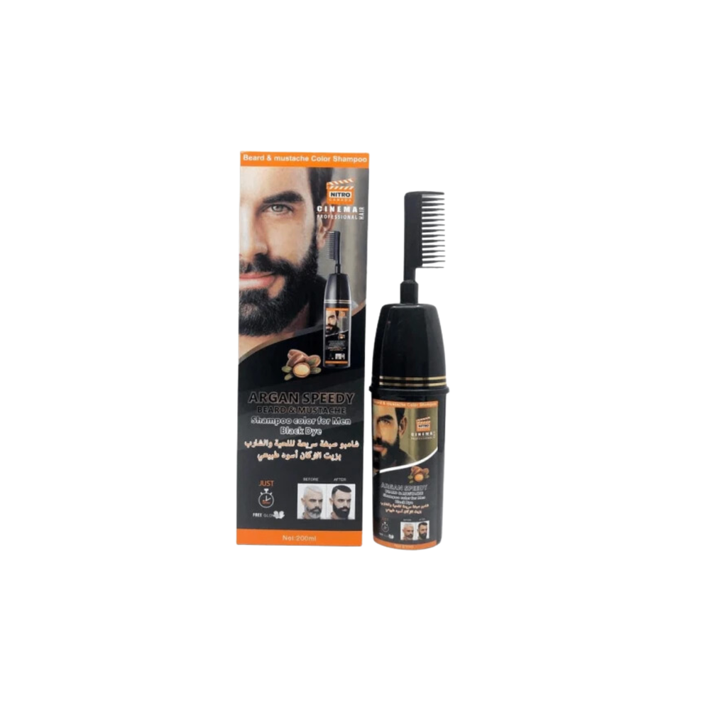 Nitro Canada Hair Color Mustache & Beard Shampoo Natural Black Argan Oil - 200 ml