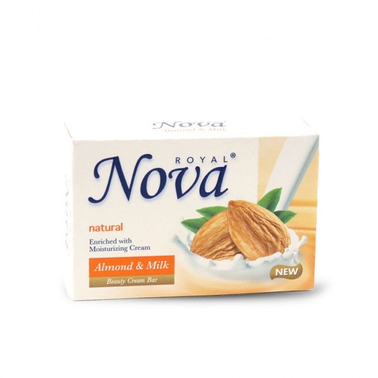 Nova Royal Natural Soap With Almond & Milk Scent - 140 gm