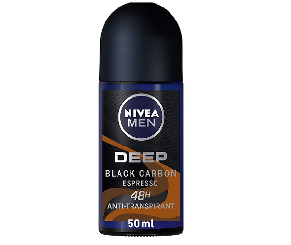 Nivea Men Antiperspirant Roll-on For Men Deep Black Carbon Antibacterial Espresso Scent 50ml