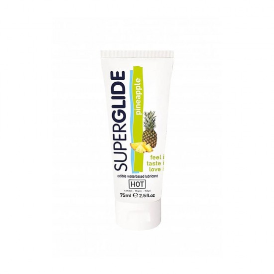 Hot Super Glide Healthy Water Based Lubricant with Pineapple Flavor - 75 ml