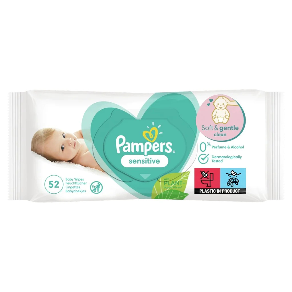 Pampers Natural Baby Wipes 52 Wipes for Sensitive Skin