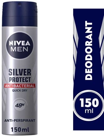 Nivea Men Silver Protect Antiperspirant For Men Antibacterial Protection Spray 150ml