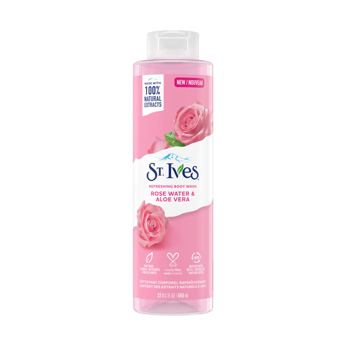 St. Ives Exfoliating Body Wash 650 ml Rosewater and Aloe Vera