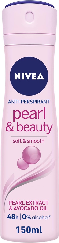 Nivea deodorant spray 150 ml 20% women pearl beauty 