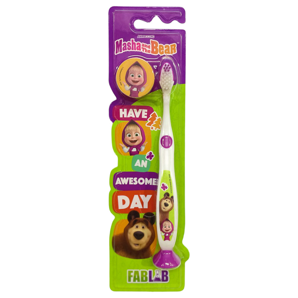 Fablab Masha and the Wolf children's toothbrush with cover