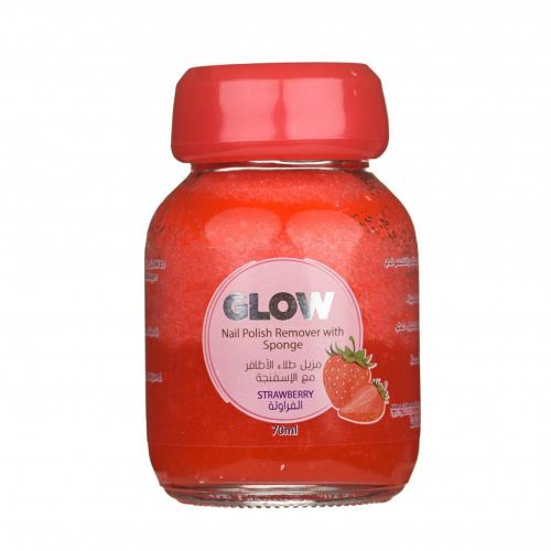 Glow nail polish remover with sponge 70 ml strawberry