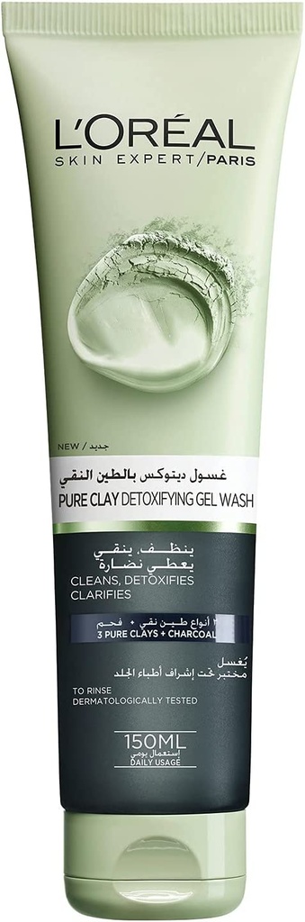 L'oreal Paris Pure Clay Black Face Wash With Charcoal Detoxifies And Clarifies 150ml