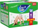 Fine Baby Double Lock, Size 6, Junior, 16+ Kg, Giant Saving Box, 72 Diapers