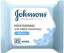 Johnson's Cleansing Face Wipes Daily Essentials Moisturising Dry Skin Pack Of 25 Wipes