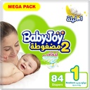 Babyjoy Compressed Diamond Pad Size 1 Newborn 0-4 Kg Mega Pack 84 Diapers